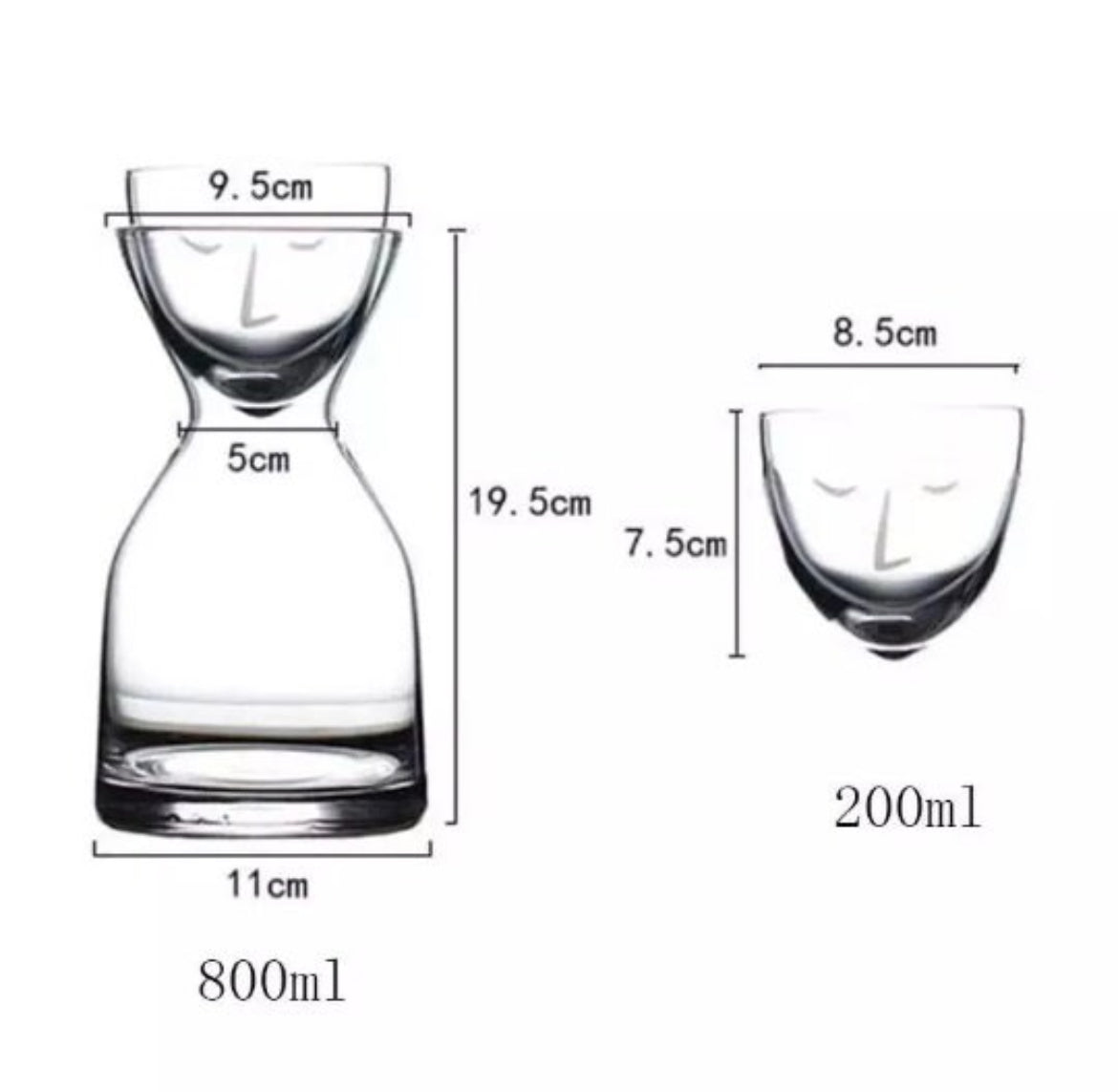 Green Bedside Carafe and Glass Set, Carafe Set, Water Carafe, Carafe Gift Set, 2-Piece Carafe Set, 800ml, Gift Set, Christmas Gifts