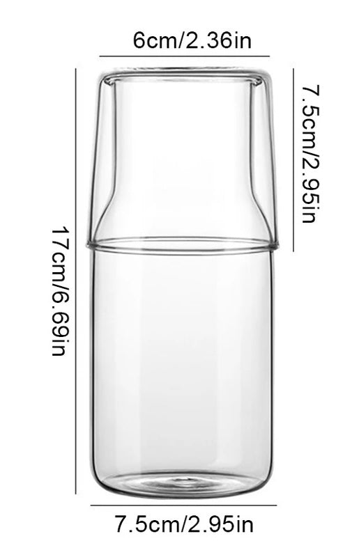 Green Bedside Carafe, Water Carafe, Carafe and Tumbler, Carafe and Glass Set, 2-Piece Set, 570ml, Gift Set