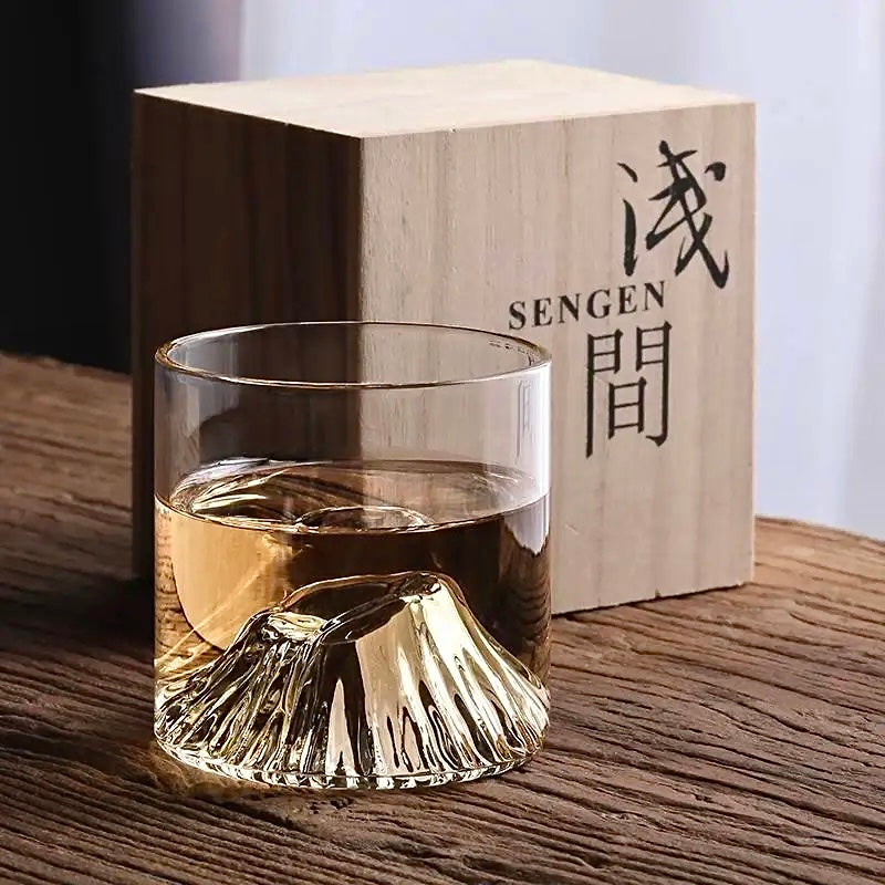 Volcano Whiskey Glass, Mountain Whiskey Glasses, Rocks Whiskey Glass, Unique Barware, Unique Gifts For Him, Christmas Gifts