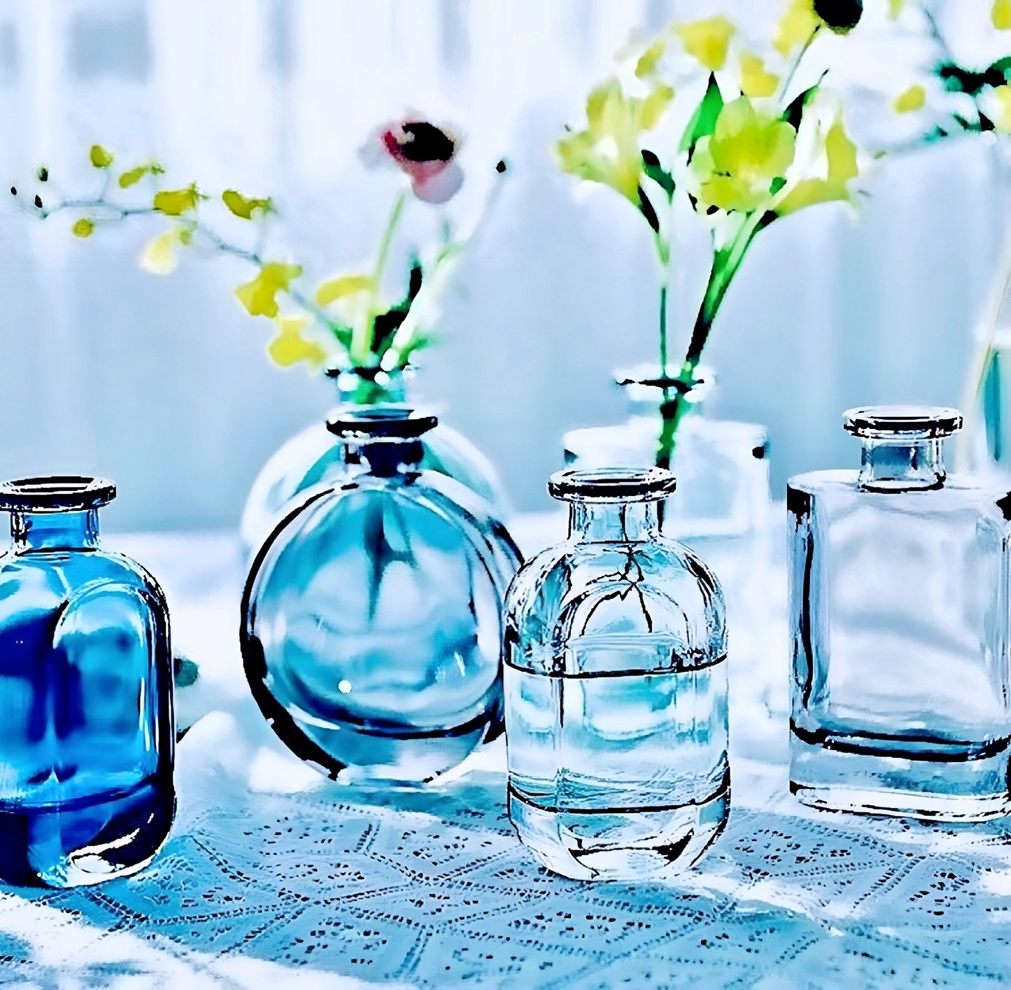 Minimalist Glass Bud Vases, Bud Vase Set, Amber Glass Vase, Vase Decor, Stained Glass Vases, Pink, Green, Cobalt Blue, Grey, Wedding Decor