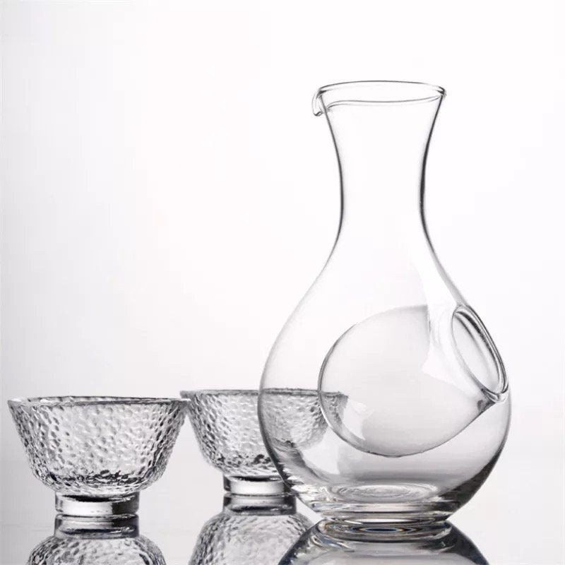Japanese Wine Decanter | Decanter Set | Carafe | Sake Set | Ice Chiller Pocket | Sake Decanter | Wine Decanter | Carafe Set | Barware