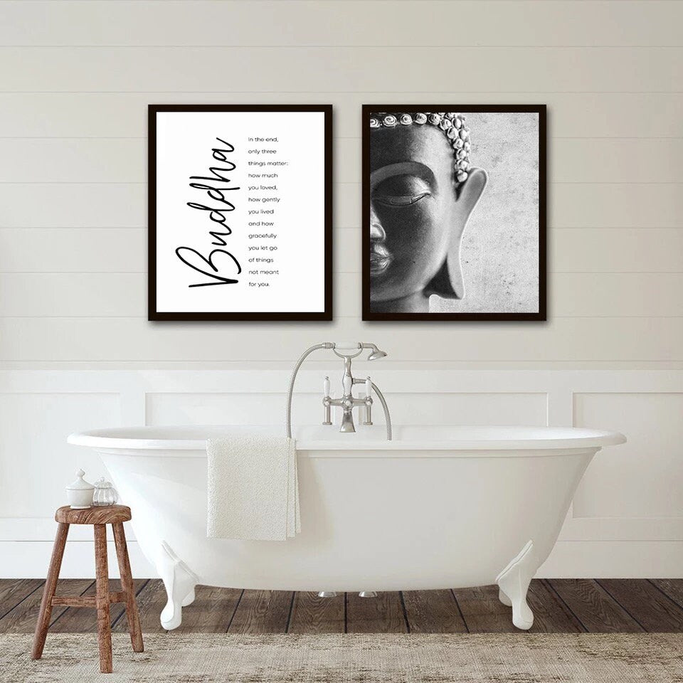 Buddha Wall Art | Buddhist Canvas Print | Zen Wall Art | Zen Canvas Print | Wall Decor | Buddha Quotes | Wall Art Canvas | 2-Piece Set