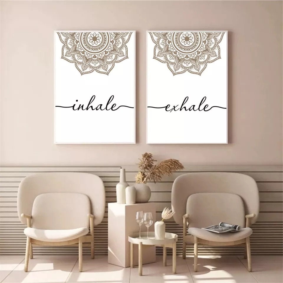 Inhale Exhale Wall Art | Mandala Wall Art | Zen Wall Art | Zen Canvas Print | Wall Decor | Buddhist Wall Art | Mandala Wall Canvas