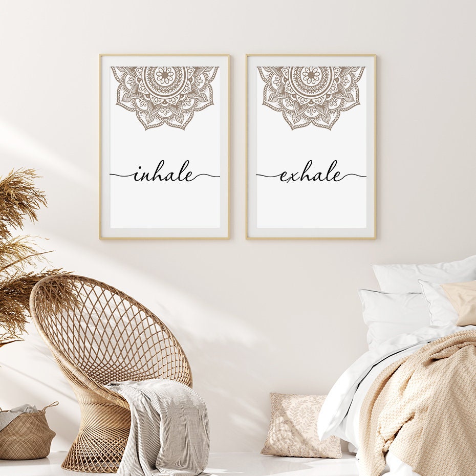 Inhale Exhale Wall Art | Mandala Wall Art | Zen Wall Art | Zen Canvas Print | Wall Decor | Buddhist Wall Art | Mandala Wall Canvas