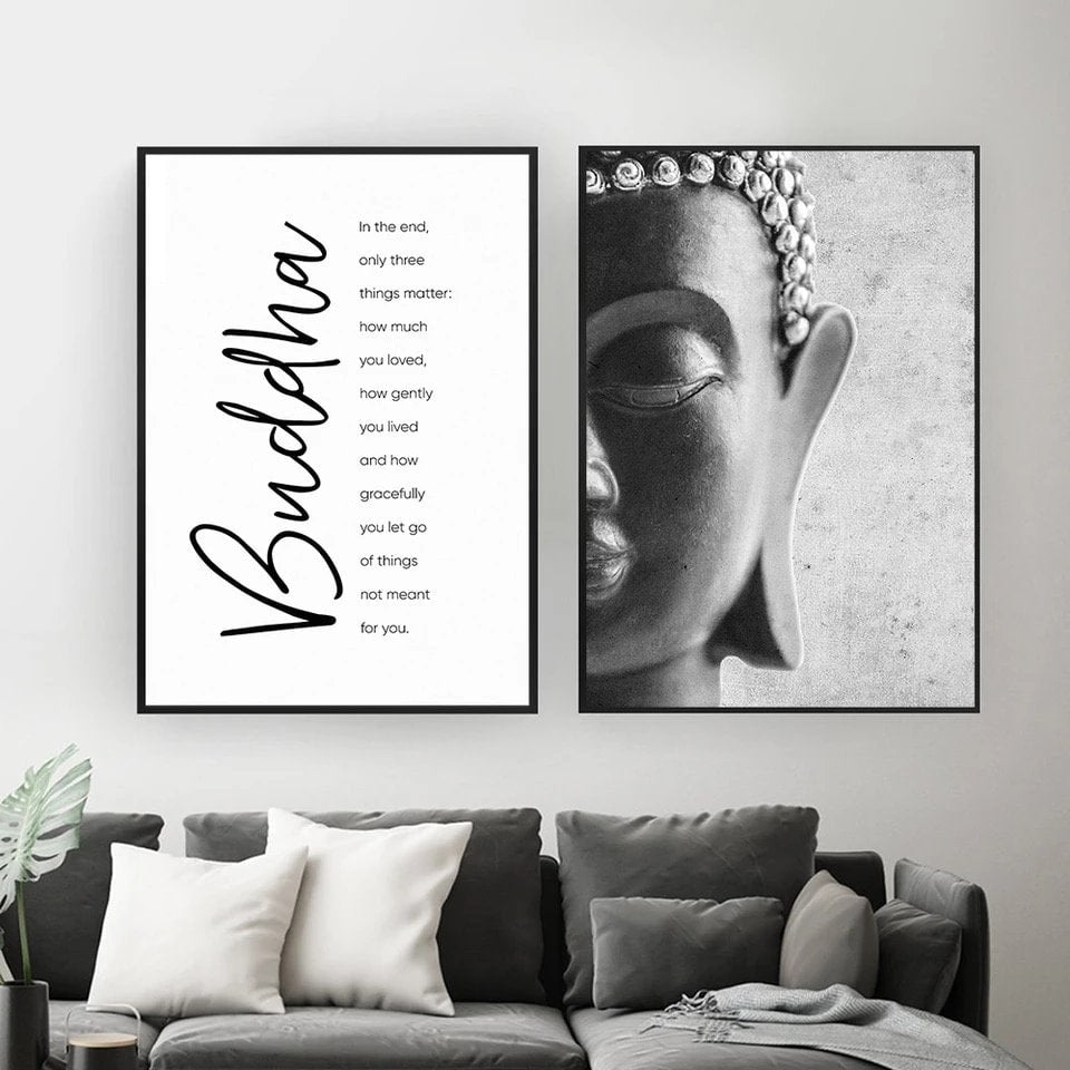 Buddha Wall Art | Buddhist Canvas Print | Zen Wall Art | Zen Canvas Print | Wall Decor | Buddha Quotes | Wall Art Canvas | 2-Piece Set