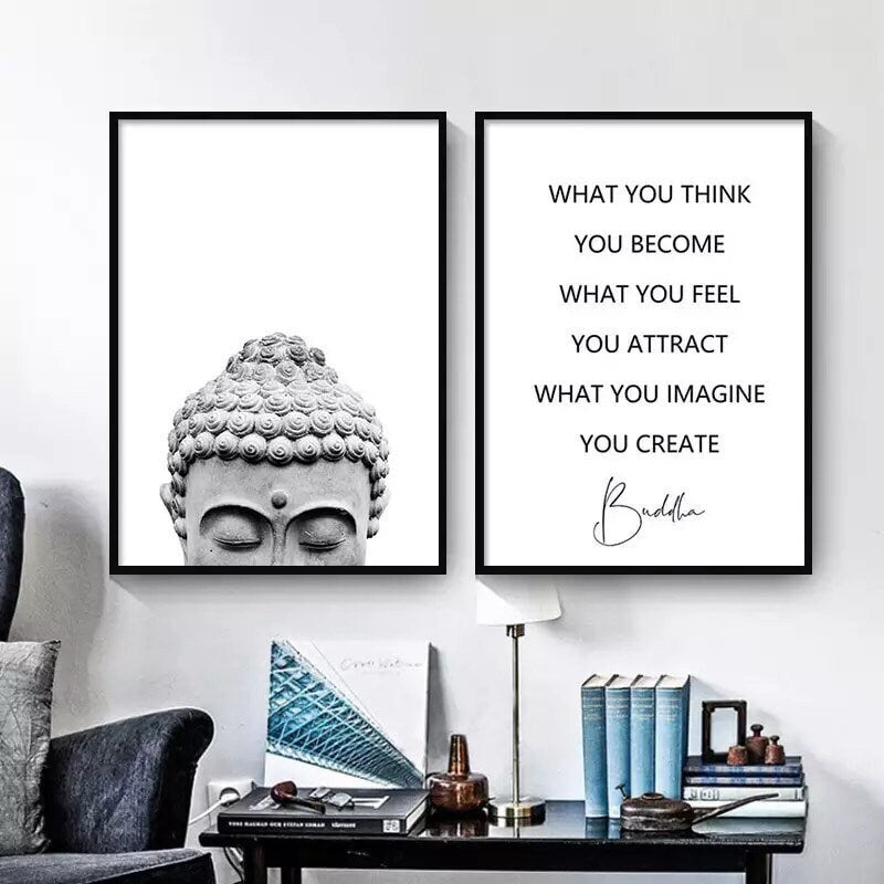 Buddha Wall Art | Buddha Canvas Print | Zen Wall Art | Zen Canvas Print | Wall Decor | Buddha Quotes | Wall Art Canvas | 2-Piece Set