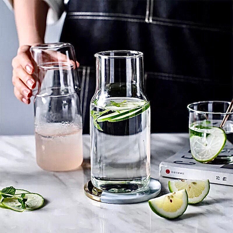Bedside Carafe, Carafe Set, Bedside Water Carafe, Tumbler, Carafe and Glass Set, 2-Piece Set, 400ml, 570ml, Gift Set