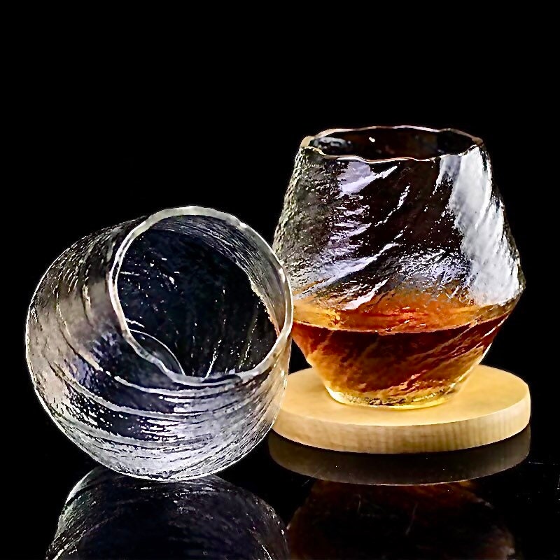 Frosted Whiskey Glass, Rippled Whiskey Glass Set, Liquor Glasses, Unique Barware Set, Gifts For Her, Gifts for Him