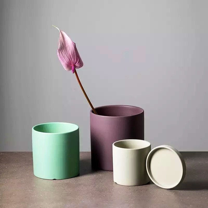 Luxe Planter with Drainage | Planter Pot | Succulent Pots | Large Indoor Planter | Drainage Tray | 9 Colors | 3 - 7.8 Inch Planters