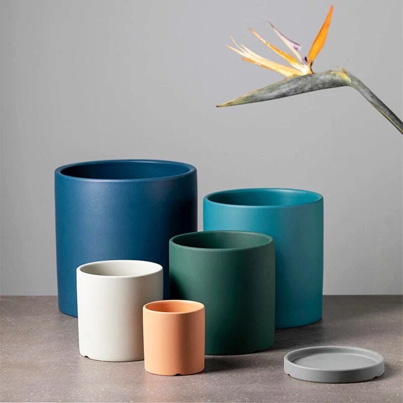 Luxe Planter with Drainage | Planter Pot | Succulent Pots | Large Indoor Planter | Drainage Tray | 9 Colors | 3 - 7.8 Inch Planters