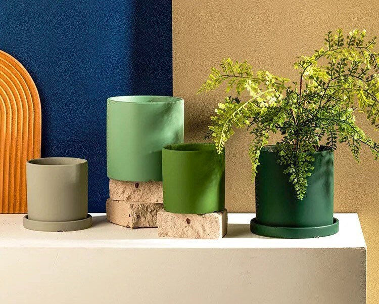 Luxe Planter with Drainage | Planter Pot | Succulent Pots | Large Indoor Planter | Drainage Tray | 9 Colors | 3 - 7.8 Inch Planters