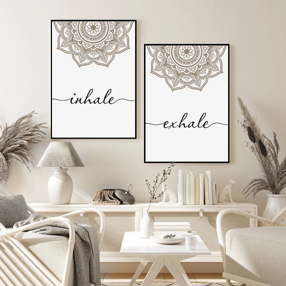 Inhale Exhale Wall Art | Mandala Wall Art | Zen Wall Art | Zen Canvas Print | Wall Decor | Buddhist Wall Art | Mandala Wall Canvas