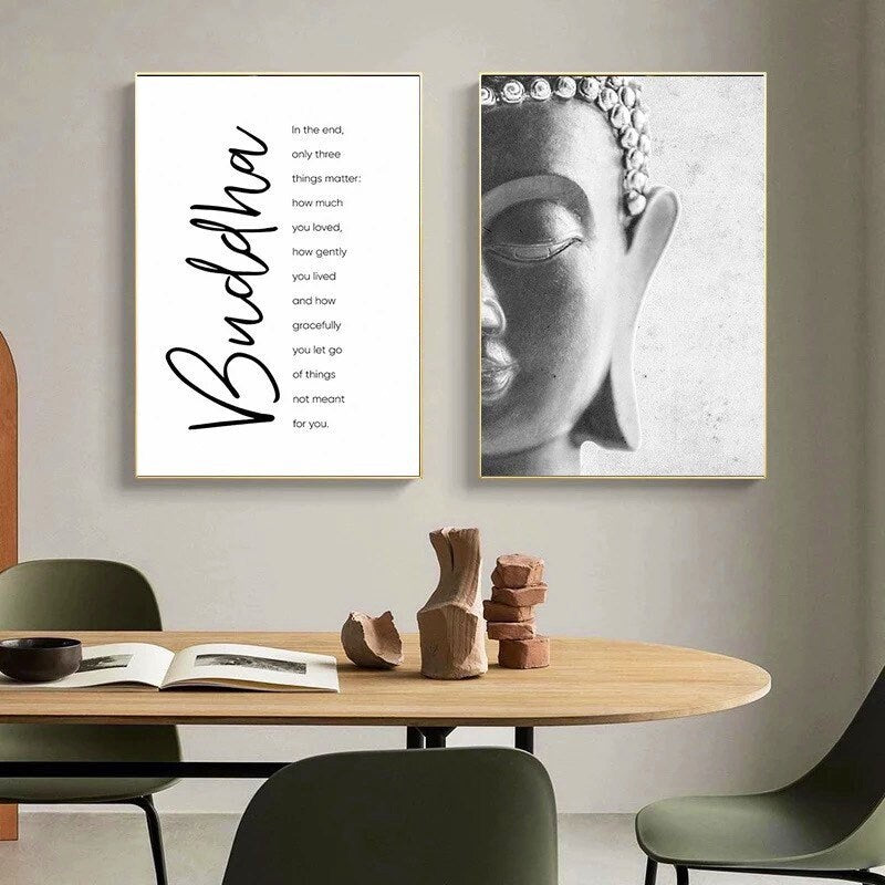Buddha Wall Art | Buddhist Canvas Print | Zen Wall Art | Zen Canvas Print | Wall Decor | Buddha Quotes | Wall Art Canvas | 2-Piece Set