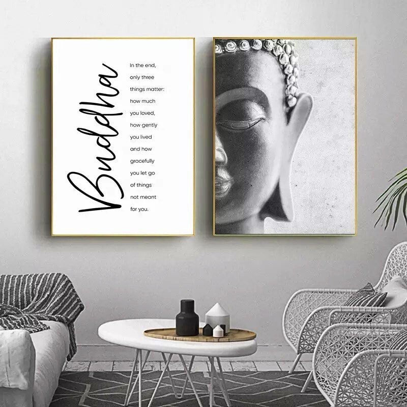 Buddha Wall Art | Buddhist Canvas Print | Zen Wall Art | Zen Canvas Print | Wall Decor | Buddha Quotes | Wall Art Canvas | 2-Piece Set