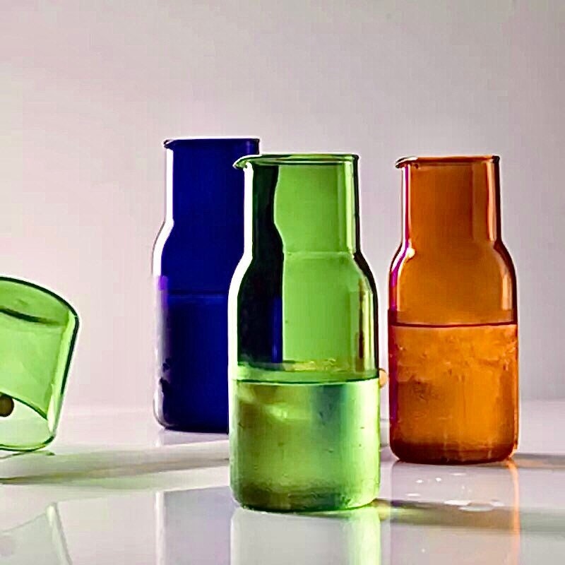Cobalt Blue Bedside Carafe, Carafe Set, Bedside Water Carafe, Tumbler, Carafe and Glass Set, 2-Piece Set, 570ml, Gift Set