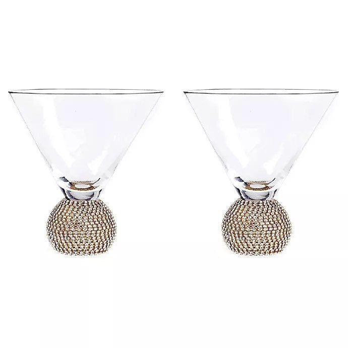 Stemless Martini Glass, Unique Martini Glass Set, Stemless Cocktail Glasses, Gold, Unique Barware, Gifts For Her, Wedding Gift