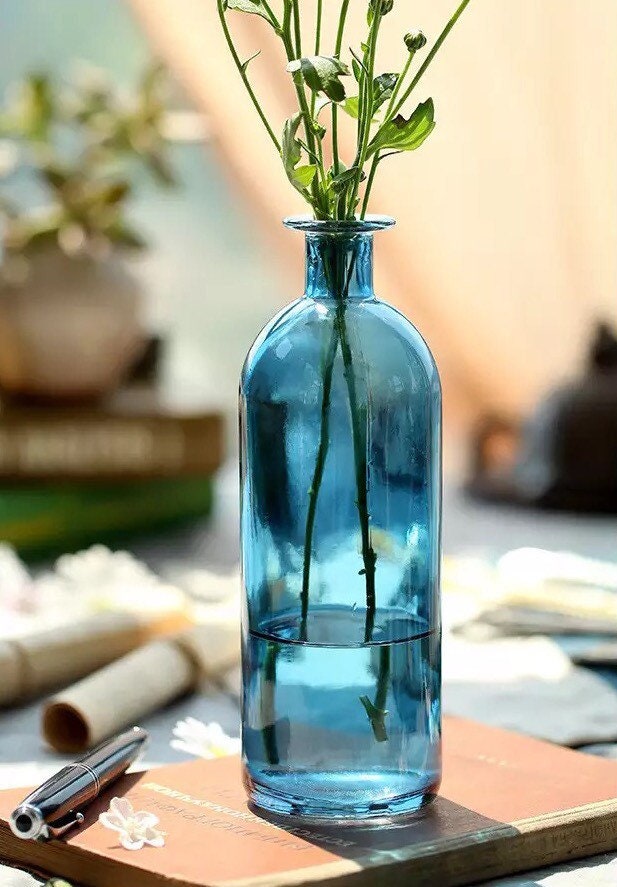 Minimalist Glass Bud Vases, Bud Vase Set, Wedding Decor, Ombré Glass Vases, Modern Vase Set, Amber, Blue, Pink, Green, Mother's Day Gift