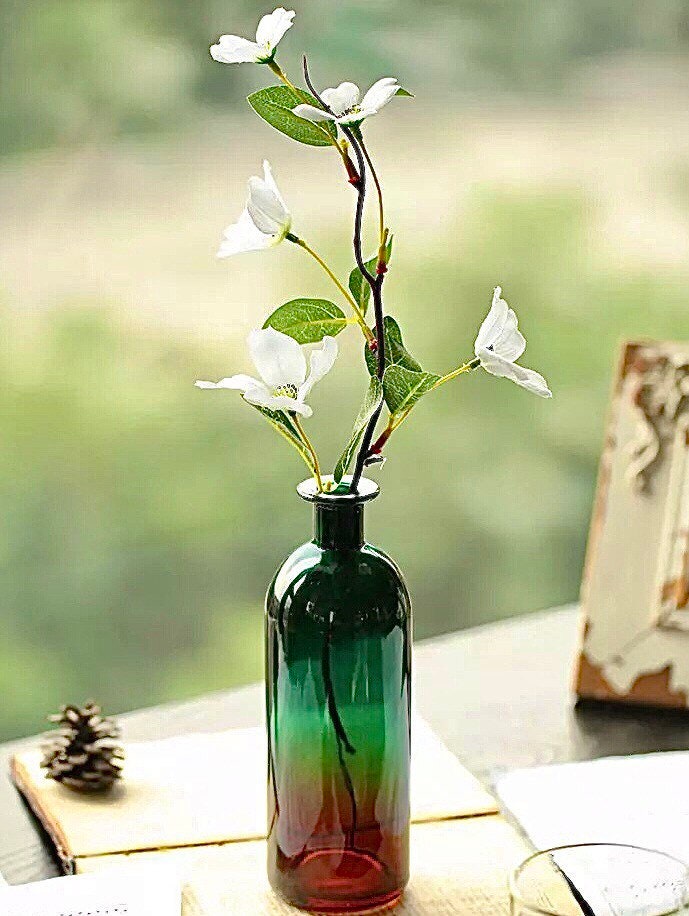 Minimalist Glass Bud Vases, Bud Vase Set, Wedding Decor, Ombré Glass Vases, Modern Vase Set, Amber, Blue, Pink, Green, Mother's Day Gift