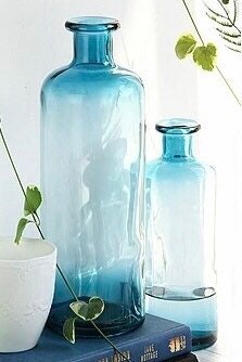 Gradient Glass Bud Vases, Bud Vase Set, Wedding Decor, Stained Glass Vases, Modern Vase Set, Gradient, Blue, Yellow, Mother's Day Gift