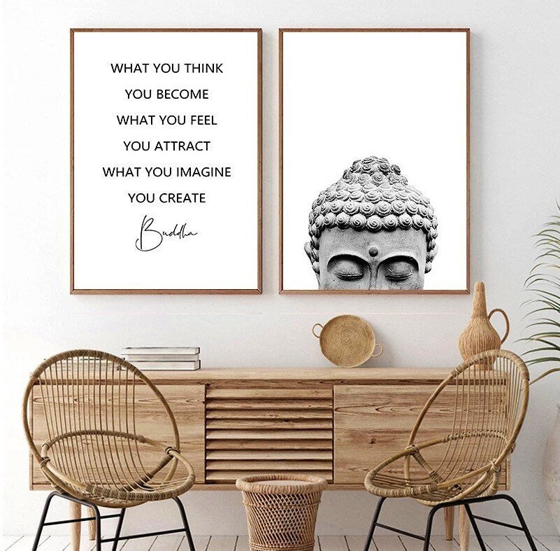 Buddha Wall Art | Buddha Canvas Print | Zen Wall Art | Zen Canvas Print | Wall Decor | Buddha Quotes | Wall Art Canvas | 2-Piece Set