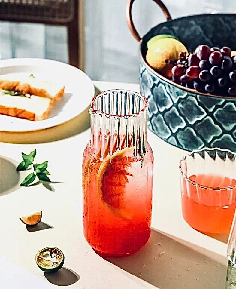 Retro Bedside Carafe, Carafe Set, Bedside Water Carafe, Tumbler, Carafe and Glass Set, 2-Piece Set, 400ml, 570ml, Gift Set
