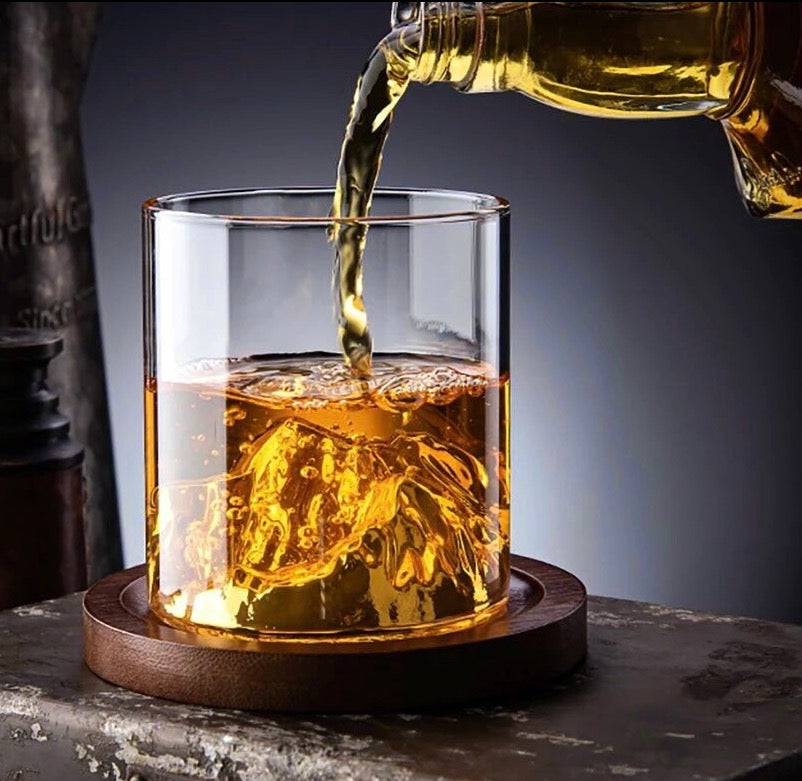 Gold Mountain Whiskey Glasses, Whiskey Glass Set, Unique Low Ball Glass, Barware Set, Gifts For Him, Gifts For Her, Groomsmen Gift, Wedding Gifts