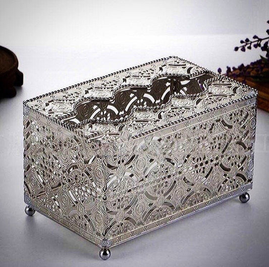 Silver Tissue Box Cover, Decorative Tissue Box Holder, Polished Stainless Steel, Silver, Gold, Bronze Finish, Glam Decor