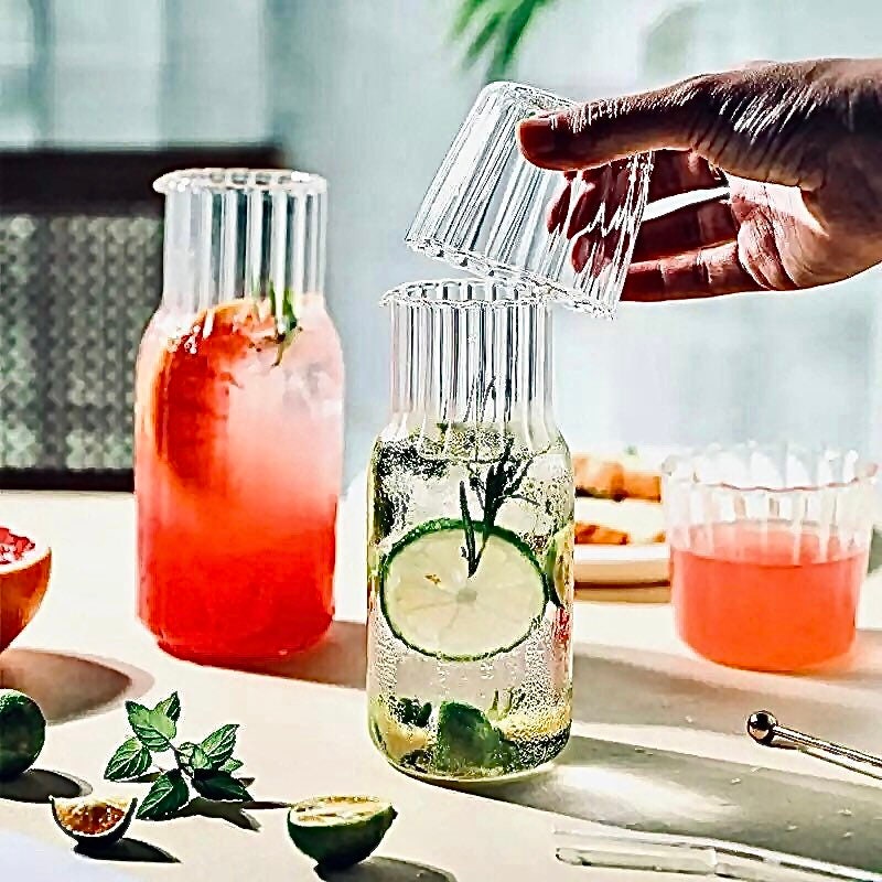 Bedside Carafe, Carafe Set, Bedside Water Carafe, Tumbler, Carafe and Glass Set, 2-Piece Set, 400ml, 570ml, Gift Set