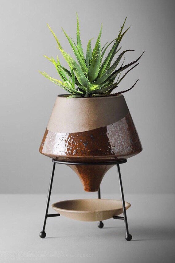 Planter Pot with Drainage, Plant Pot, Planter with Stand, Succulent Planter, Modern Planter, Drainage Tray, Saucer, 4 in, White, Black, Red