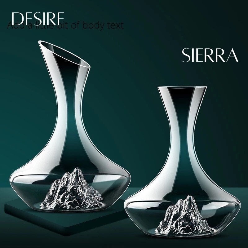Iceberg Wine Decanter, Whiskey Decanter, Mountain Decanter, Wine Glass Set, Carafe & Glass Set, Luxe Gifts, Gifts For Her, Gifts For Him