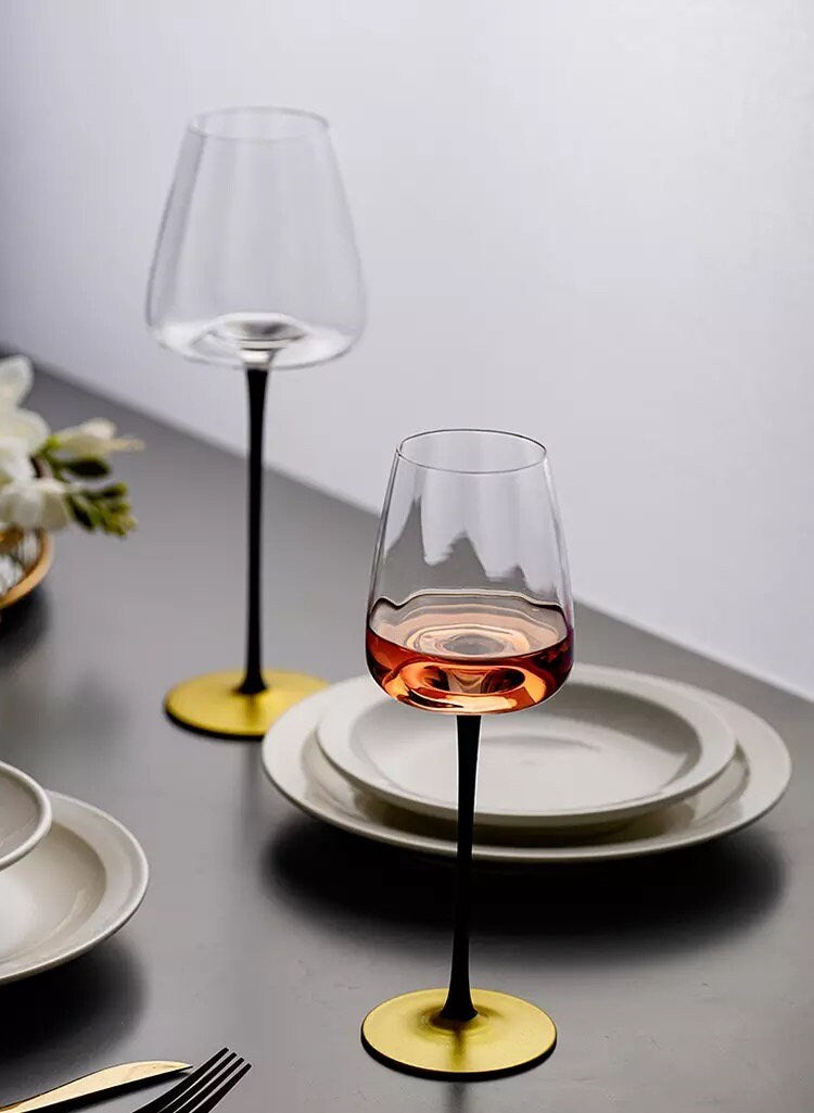Gold Wine Glasses, Unique Wine Glasses, Ripple Wine Glass Set, Barware Set, Unique Barware, Glasses, Gifts For Her, Wedding Gift, Christmas