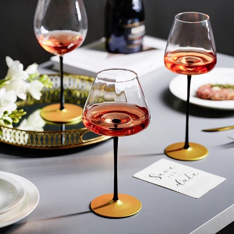 Gold Wine Glasses, Unique Wine Glasses, Ripple Wine Glass Set, Barware Set, Unique Barware, Glasses, Gifts For Her, Wedding Gift, Christmas