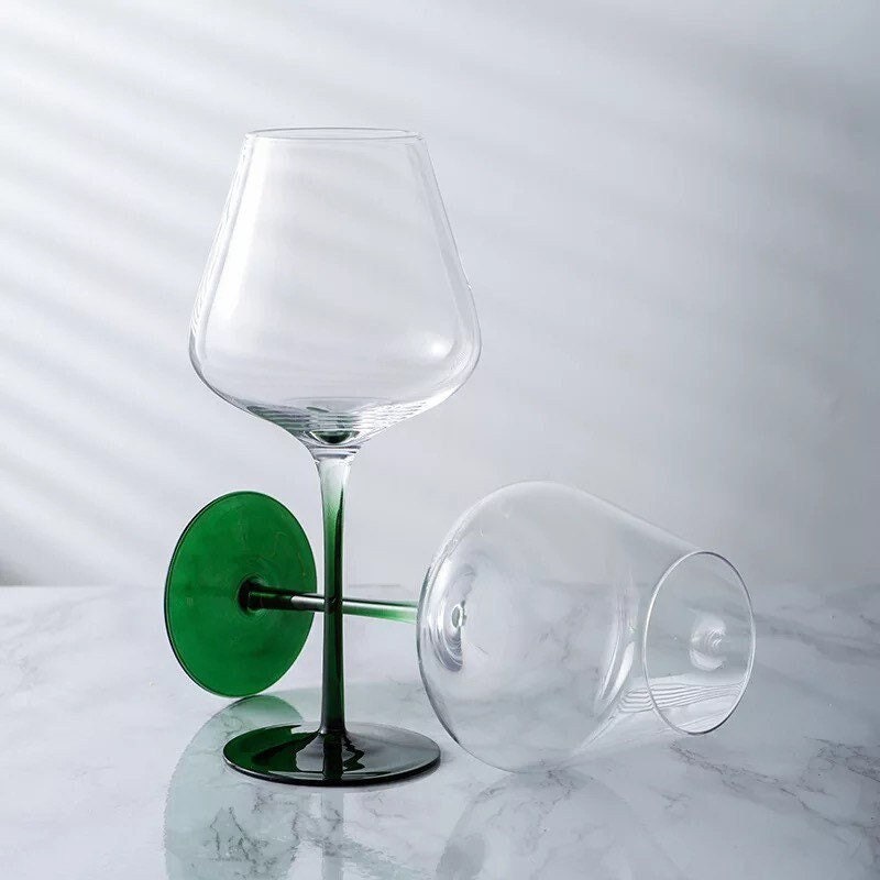 Amber Wine Glass, Modern Wine Glasses, Red Bottom Wine Glass, Barware Set, Unique, Wine Glasses, Gifts For Her, Wedding Gift, Christmas
