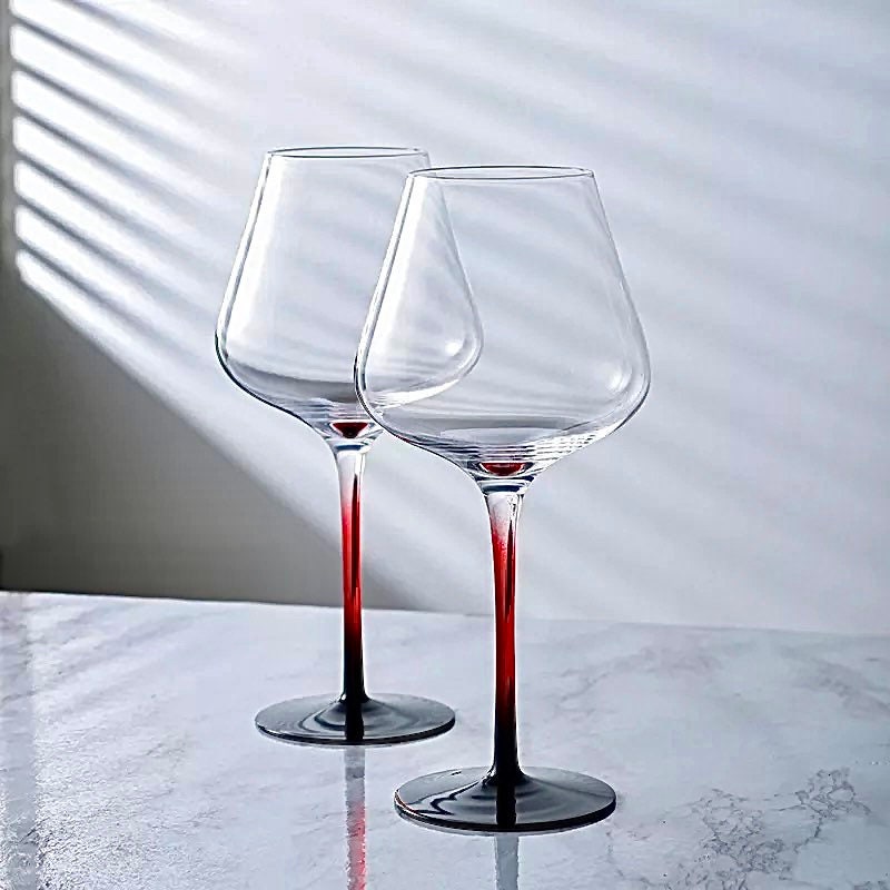 Amber Wine Glass, Modern Wine Glasses, Red Bottom Wine Glass, Barware Set, Unique, Wine Glasses, Gifts For Her, Wedding Gift, Christmas