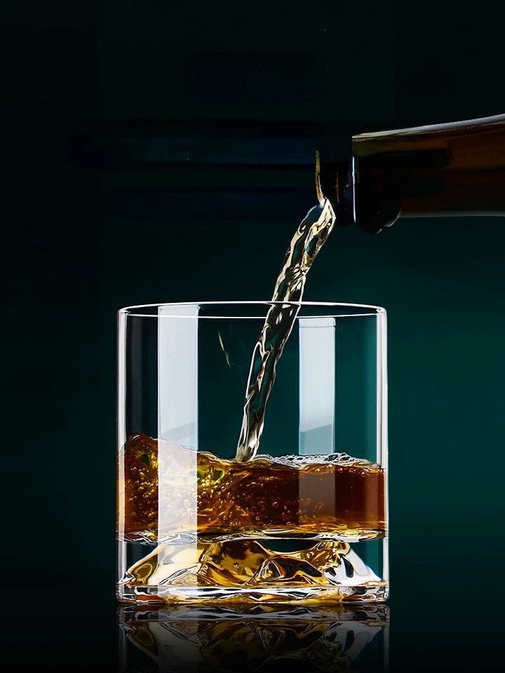 Rocky Mountain Whiskey Glasses, Unique Whiskey Glasses, 3D Whiskey Glass, Barware Set, Unique Gifts For Him, Groomsmen Gift, Father’s Day