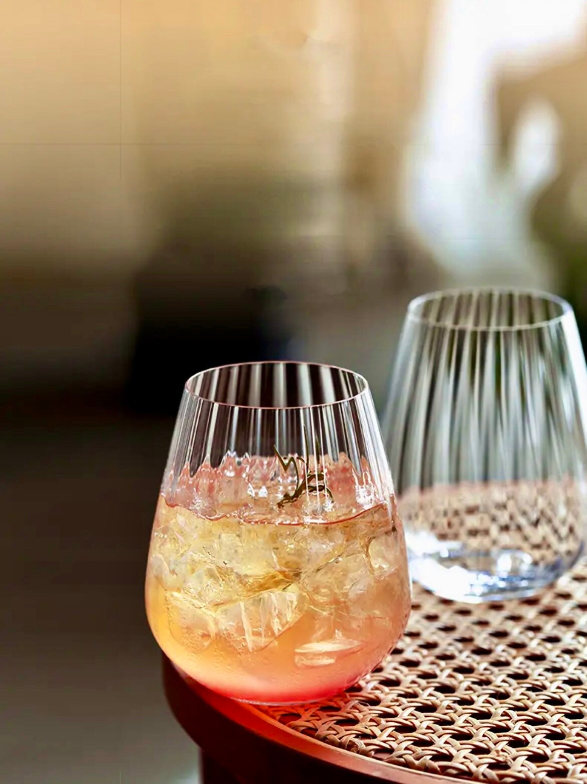 Rippled Cocktail Glasses, Ribbed Cocktail Glasses, Barware Glass Set, Vintage Cocktail Glass, Gift Set, 300ml, 500ml, Set of 4