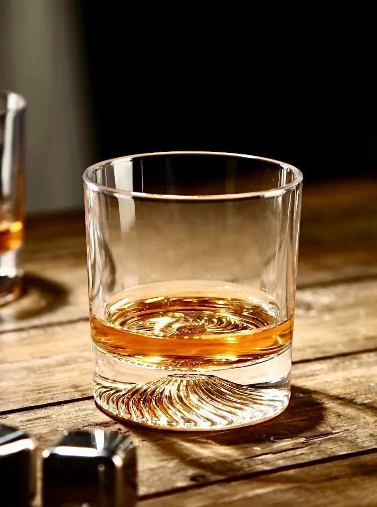 Volcano Whiskey Glass Set, Mountain Whiskey Glass, Gift Set, Groomsmen, Wedding, Anniversary, Father’s Day Gift