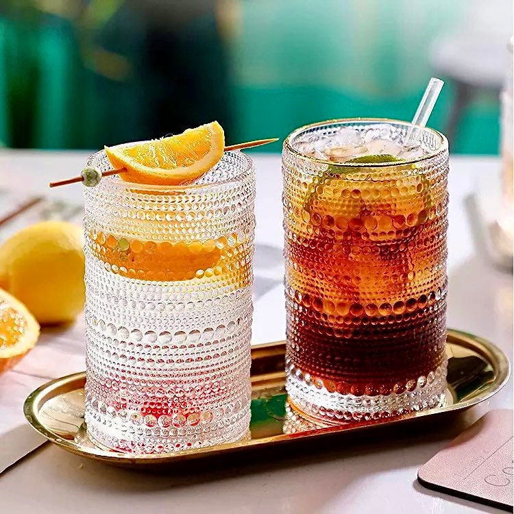 Retro Cocktail Glass, Beaded Cocktail Glass, Vintage Highball Glass, Bar Glass, Gifts for Her, Mother’s Day Gift
