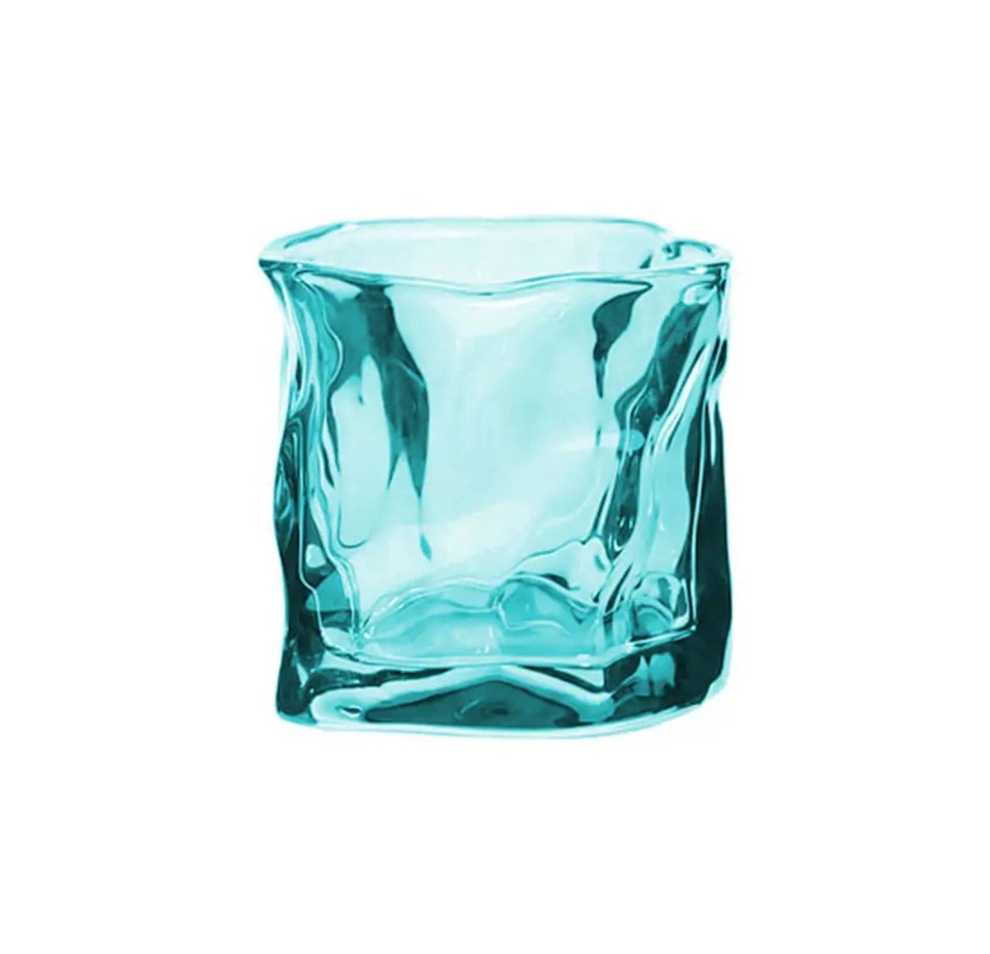 Turquoise Cocktail Glasses, Twisted Whiskey Glass Set, Green Cocktail Glass, Scotch Glasses, Unique Barware Set,