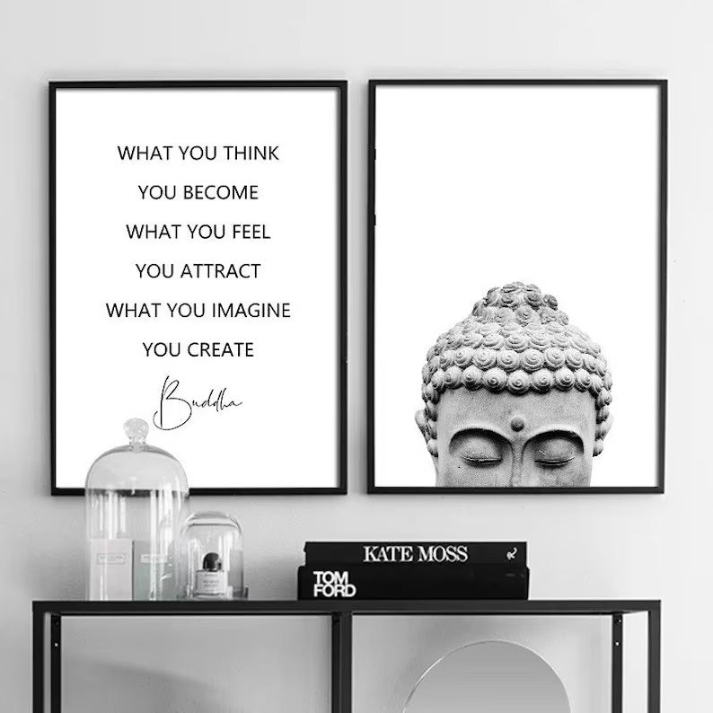 Buddha Wall Art | Buddha Canvas Print | Zen Wall Art | Zen Canvas Print | Wall Decor | Buddha Quotes | Wall Art Canvas | 2-Piece Set