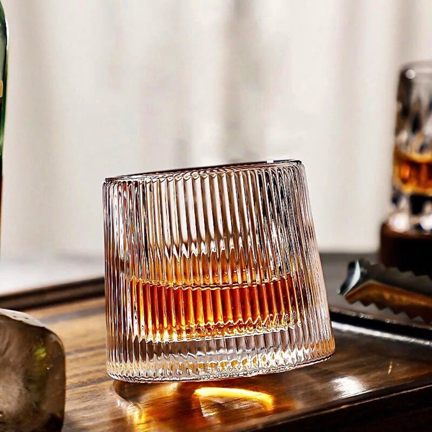 Diamond Whiskey Glasses, Whiskey Glass Set, Liquor Glass, Unique Rotating Glass, Cocktail Glasses, Barware Set, Gift Set