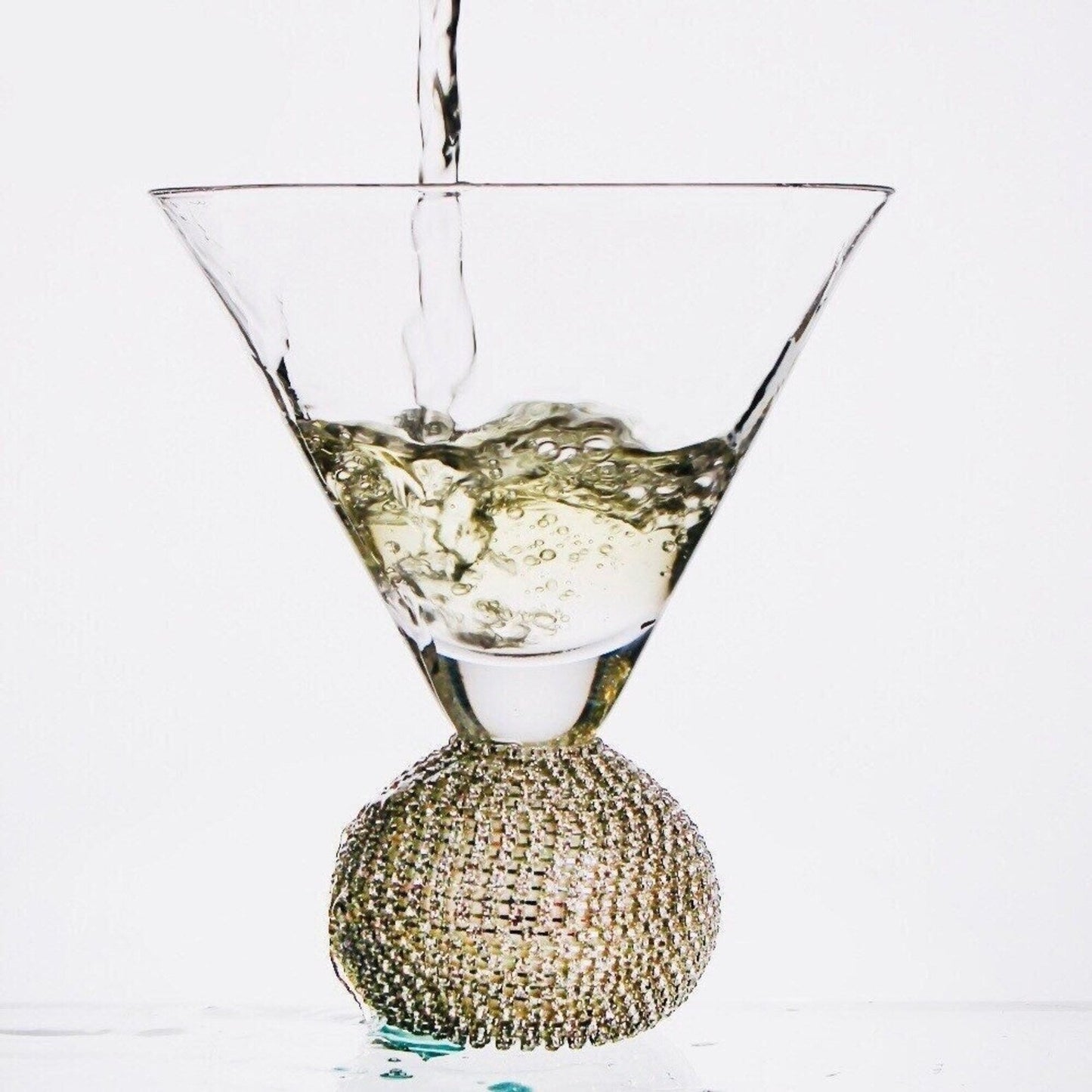 Amber Cocktail Glass, Jewelled Martini Glass, Rhinestone Stem, Unique Barware Glass, Gifts for Her