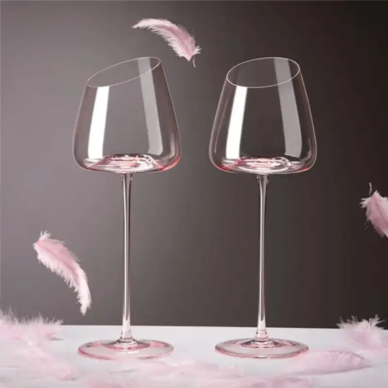 Unique Wine Glass, Pink Wine Glasses, Red Bottom Wine Glass, Barware Set, Unique, Cocktail Glasses, Gifts For Her, Wedding Gift, Christmas