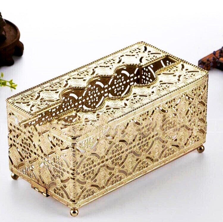 Gold Tissue Box Cover, Decorative Tissue Box Holder, Polished Stainless Steel, Gold, Silver, Bronze Finish, Holiday Decor