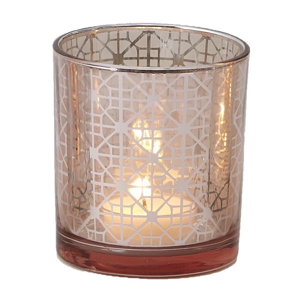 Gold Candle Holders, Glass Candle Holders, Votive Candle Holder Set, Tea Light Holder, Luminous, Set of 3, 3” D