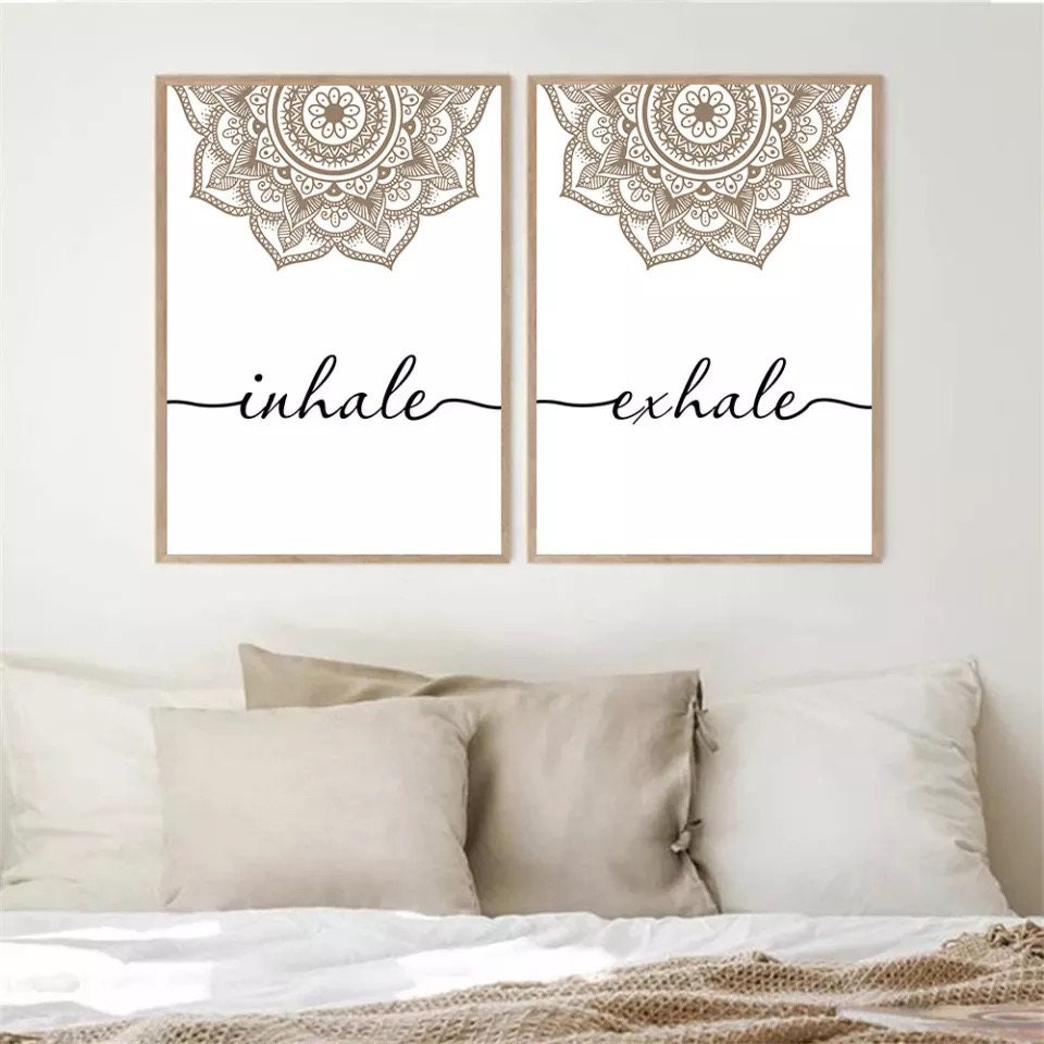 Inhale Exhale Wall Art | Mandala Wall Art | Zen Wall Art | Zen Canvas ...