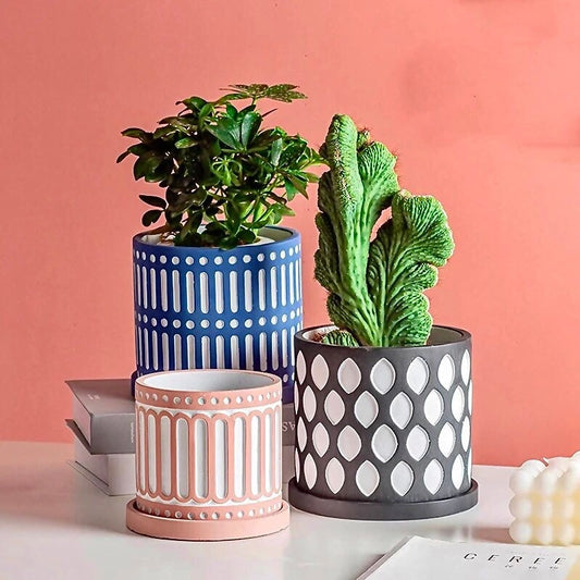 Color Pop Planter Pot with Drainage | Colorful Plant Pots | Indoor Planter | Drainage Tray | 3 Pastel Colors | 4 Inch | 6 Inch Planter