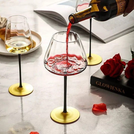 Gold Wine Glasses, Unique Wine Glasses, Ripple Wine Glass Set, Barware Set, Unique Barware, Glasses, Gifts For Her, Wedding Gift, Christmas