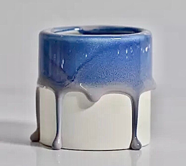Ombré Planter Pot with Drainage, Unique Plant Pots, Gradient Plant Pots, Succulent Planter, Plant Pots with Tray, 4 inch, White, Blue, Green
