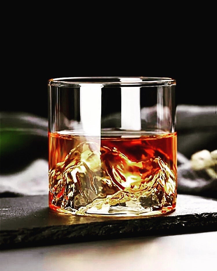 Mountain Whiskey Glass, Whiskey Glass Set, Rocks Whiskey Glass, Barware Set, Unique, Cocktail Glasses, Gifts For Him, Groomsmen Gift